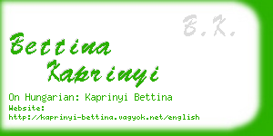 bettina kaprinyi business card